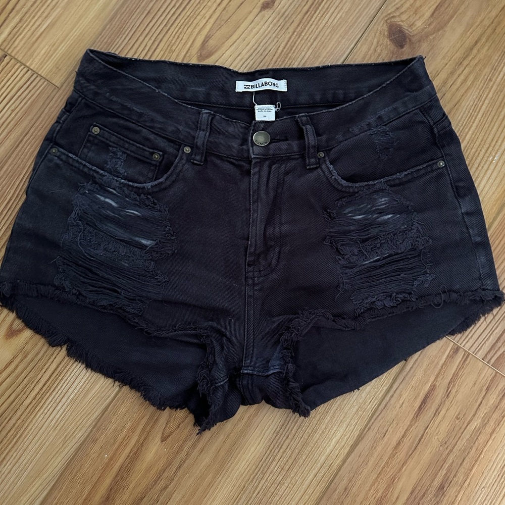 Billabong black denim shorts
